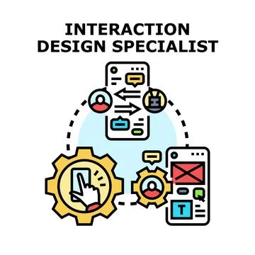 Interaction design specialist creating user centered digital experiences Stock Illustration