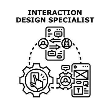 Interaction design specialist creating user centered digital experiences Stock Illustration