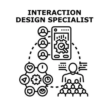 Interaction design specialist optimizing user experience process Stock Illustration