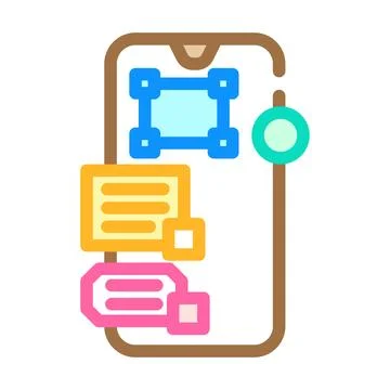 Interaction design ux ui color icon vector illustration 스톡 일러스트