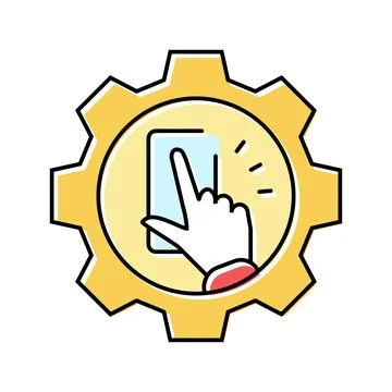 Interaction design ux ui color icon vector illustration 스톡 일러스트