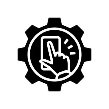 Interaction design ux ui glyph icon vector illustration Illustrazione stock