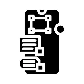 Interaction design ux ui glyph icon vector illustration 스톡 일러스트