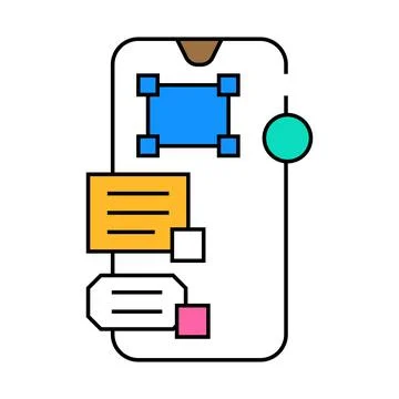 Interaction design ux ui icon color illustration Illustrazione stock
