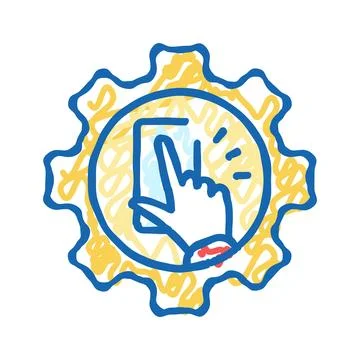 Interaction design ux ui icon doodle illustration Illustrazione stock