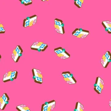 Interaction design ux ui isometric icon seamless pattern イラスト素材