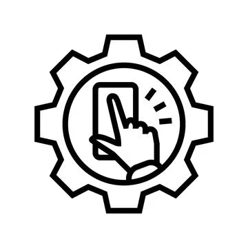 Interaction design ux ui line icon vector illustration Stock Illustration