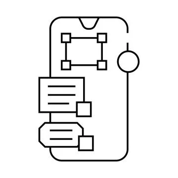 Interaction design ux ui line icon vector illustration イラスト素材