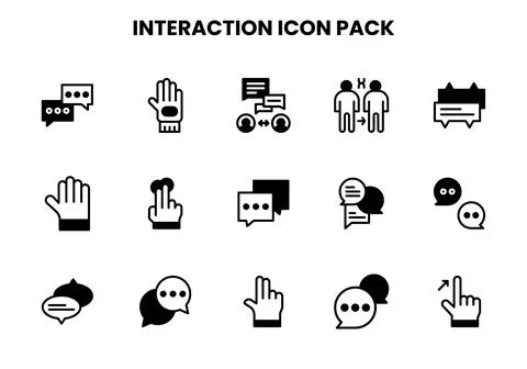 Interaction DuoTone Bundle Icons Pack 스톡 일러스트
