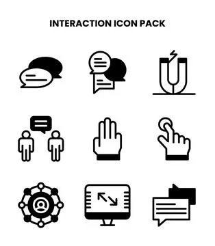 Interaction DuoTone Collection Icons Pack Illustrazione stock