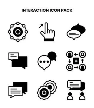 Interaction DuoTone Graphics Icons Pack Stock Illustration