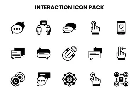 Interaction DuoTone Icons Pack イラスト素材