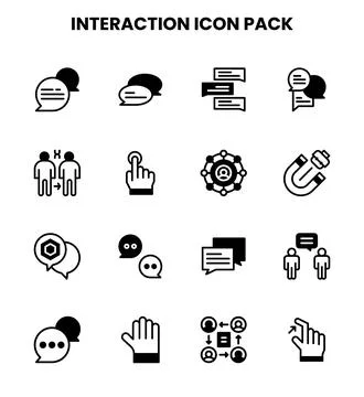 Interaction DuoTone Set Icons Pack Stock Illustration