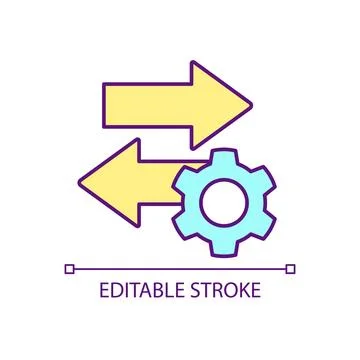 Interaction during process RGB color icon Stock-Illustration
