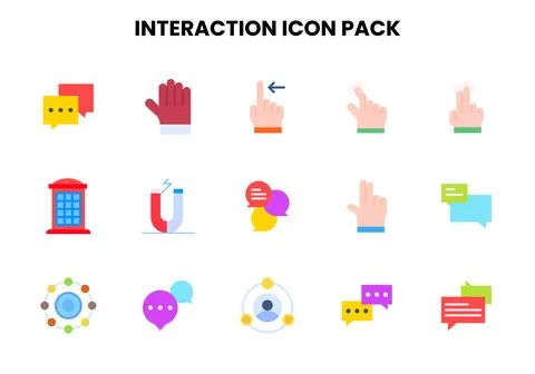 Interaction Flat Design Icons Pack イラスト素材
