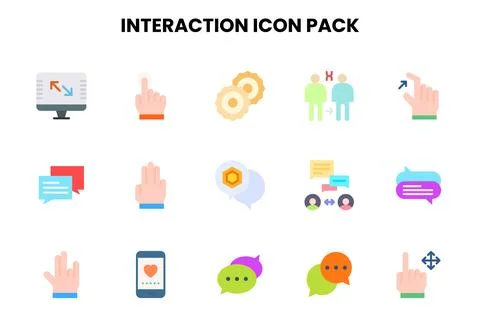 Interaction Flat Icons Pack Stock Illustration