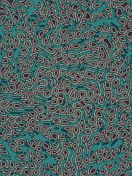 Interaction of flexible elastic forms abstract pattern 3d rendering illustration Stock Illustration