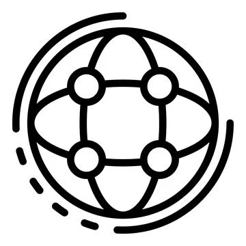 Interaction global network icon, outline style Stockillustratie