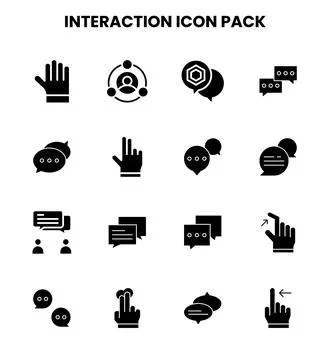 Interaction Glyph Graphics Icons Pack イラスト素材