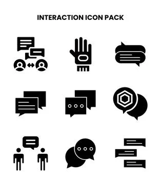 Interaction Glyph Icons Pack イラスト素材