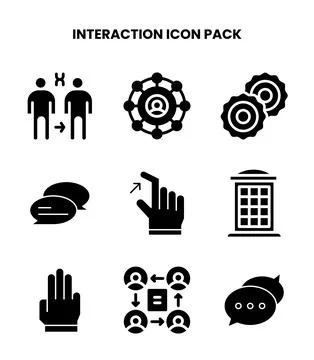 Interaction Glyph UI Icons Pack Stockillustratie