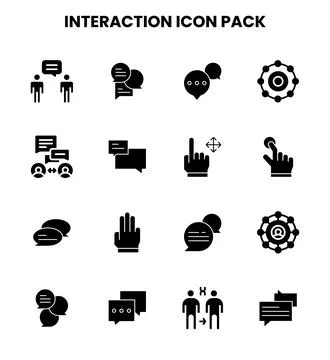 Interaction Glyph UI Icons Pack Stock Illustration