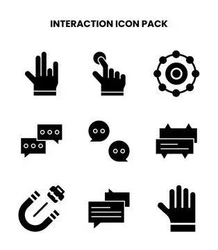 Interaction Glyph Vector Icons Pack イラスト素材