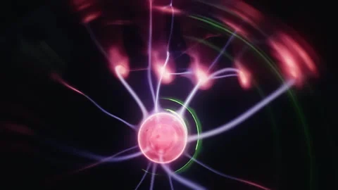 Interaction Of Human Hand With Glowing Plasma Sphere Forming Bright Lightni.. Stock Footage 337772779