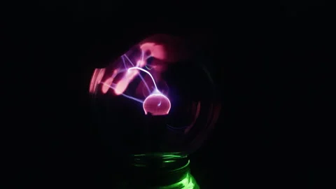 Interaction Of Human Hand With Glowing Plasma Sphere Forming Bright Lightni.. Stock Footage 337773512