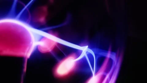 Interaction Of Human Hand With Glowing Plasma Sphere Forming Bright Lightni.. Stock Footage 337773763