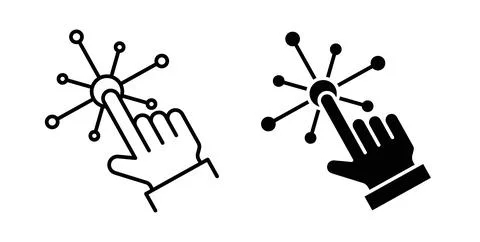 Interaction icon in black and white. vector icon pack for websites 库存插图