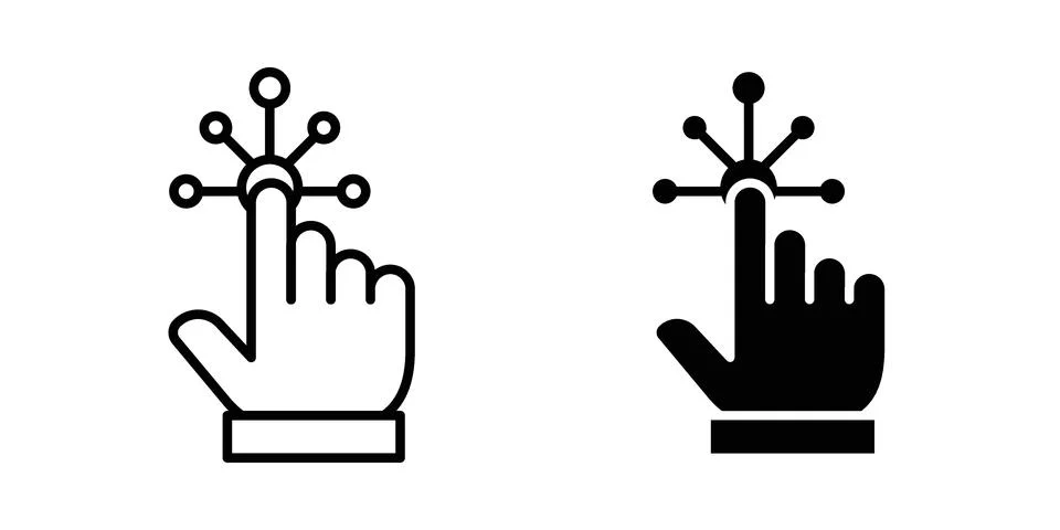 Interaction icon black vector isolated on white 库存插图