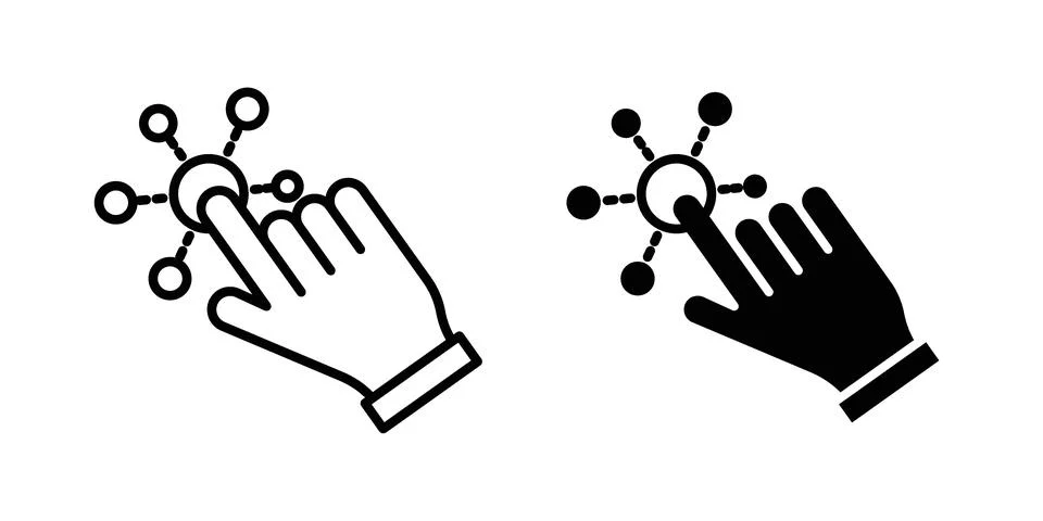Interaction icon concept logo design collection 库存插图