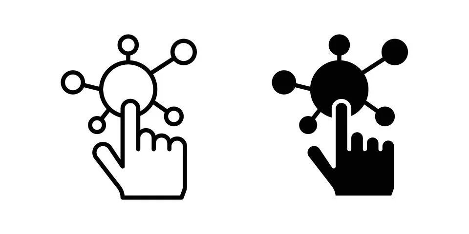 Interaction icon illustration vector, icon set for apps 库存插图