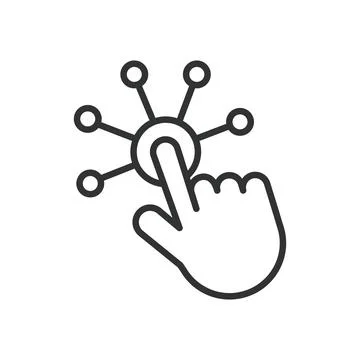 Interaction, icon in line design. Interaction, communication, connection Stock Illustration