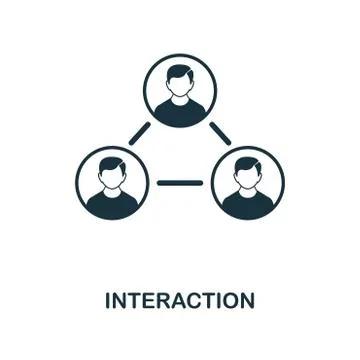 Interaction icon. Monochrome style design from management icon collection. UI Stock Illustration