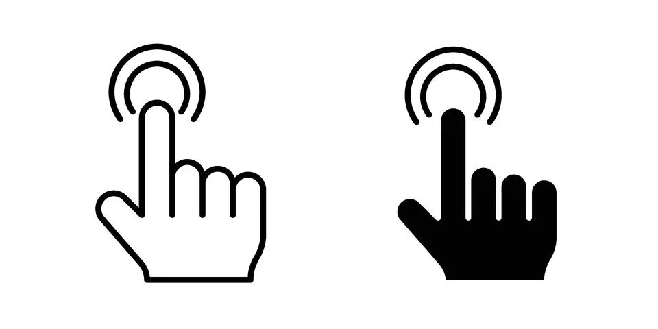 Interaction icon vector concepts, line and silhouette style Stock Illustration
