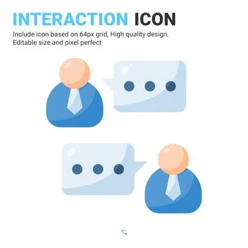 Interaction icon vector with flat color style isolated on white background Stock Illustration