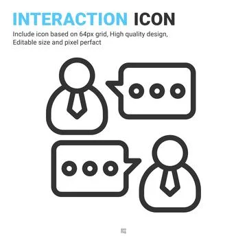 Interaction icon vector with outline style isolated on white background 스톡 일러스트
