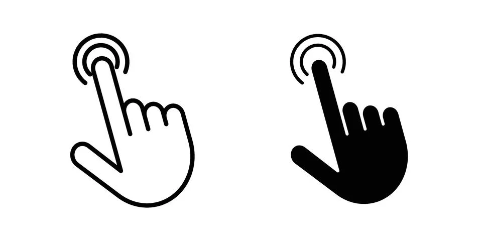 Interaction icon vectors. Illustrations in black 库存插图