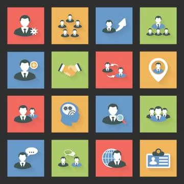 Interaction icons set Stock Illustration