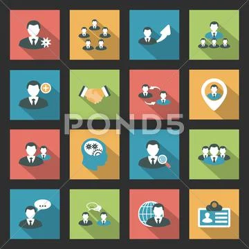 Interaction icons set Stock Illustration