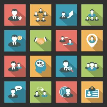 Interaction icons set Stock Illustration