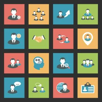 Interaction icons set Stock Illustration