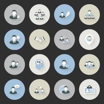Interaction icons set Stock Illustration