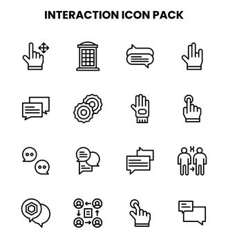 Interaction Line Design Icons Pack イラスト素材