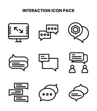 Interaction Line Icons Pack Illustrazione stock