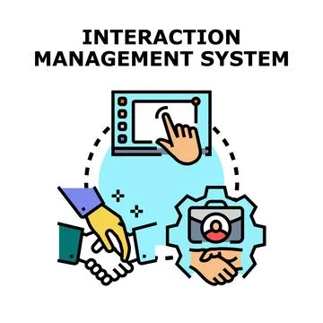 Interaction management system concept for business relationship Stock Illustration