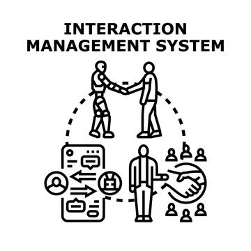 Interaction management system concept for digital communication 库存插图