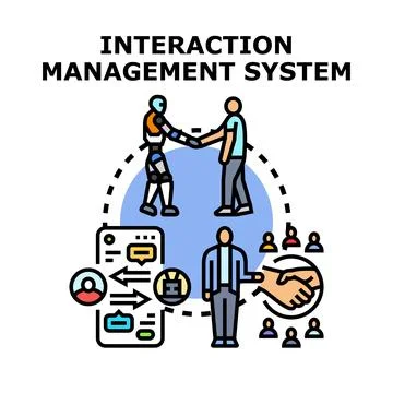 Interaction management system concept for digital communication Stock Illustration